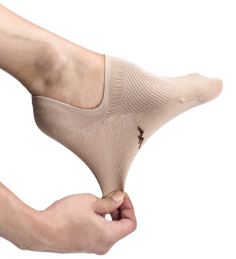 Pro Mountain Thin No Show Socks Women Seamless Wide Toe Box For Health Size S Beige 6 Pack Liner Thin Footies Casual Sneakers Loafer Flats US Shoe 6-8 - Image 1
